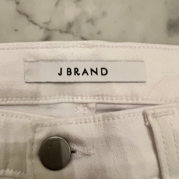 J. Brand White Hi Rise Crop Button Fly Skinny Jeans Size 26 - Picture 8 of 12